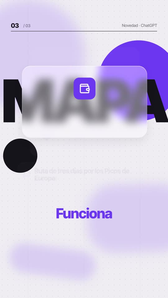 Mapa con una ruta de tres días